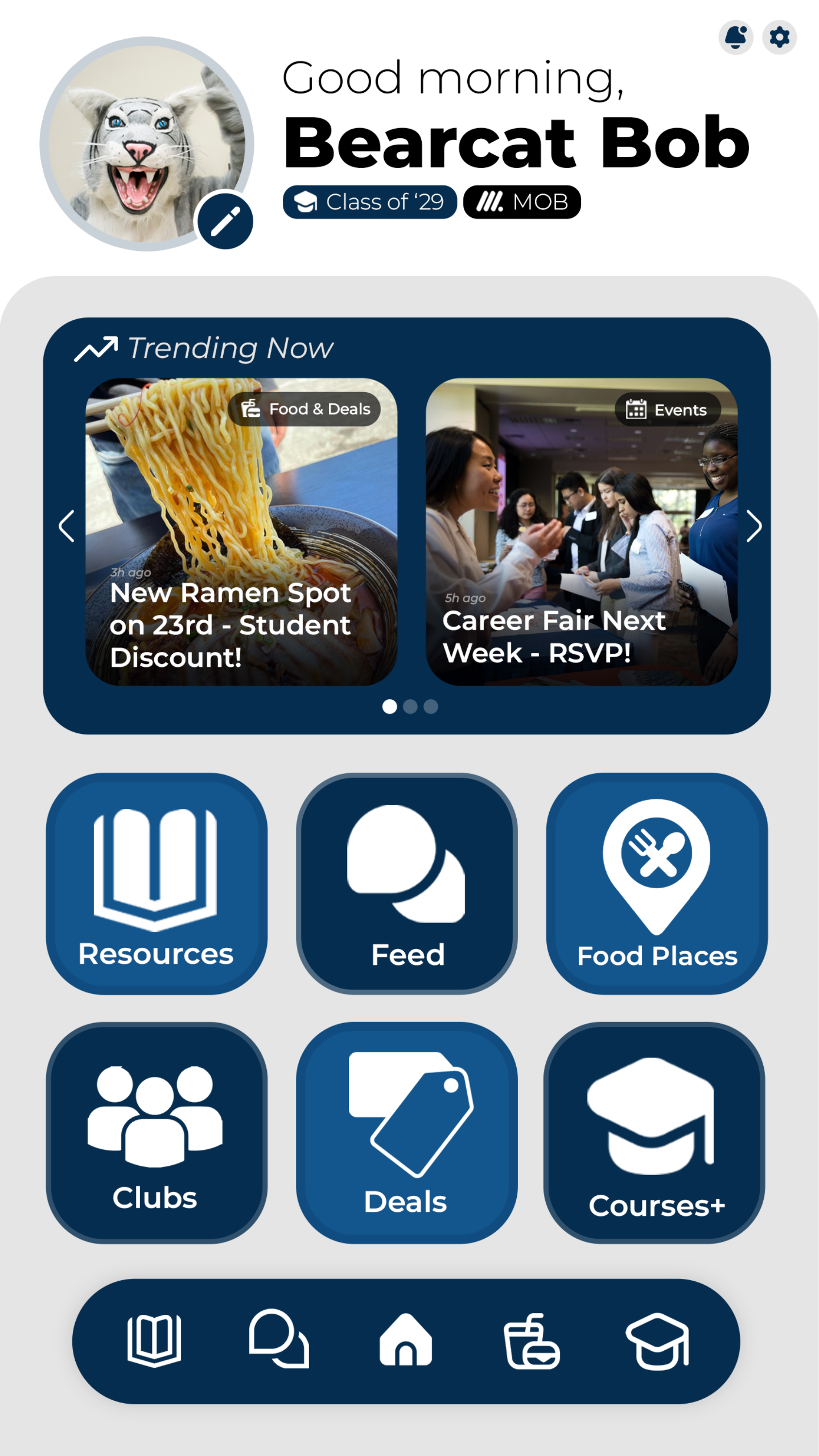 Home screen
