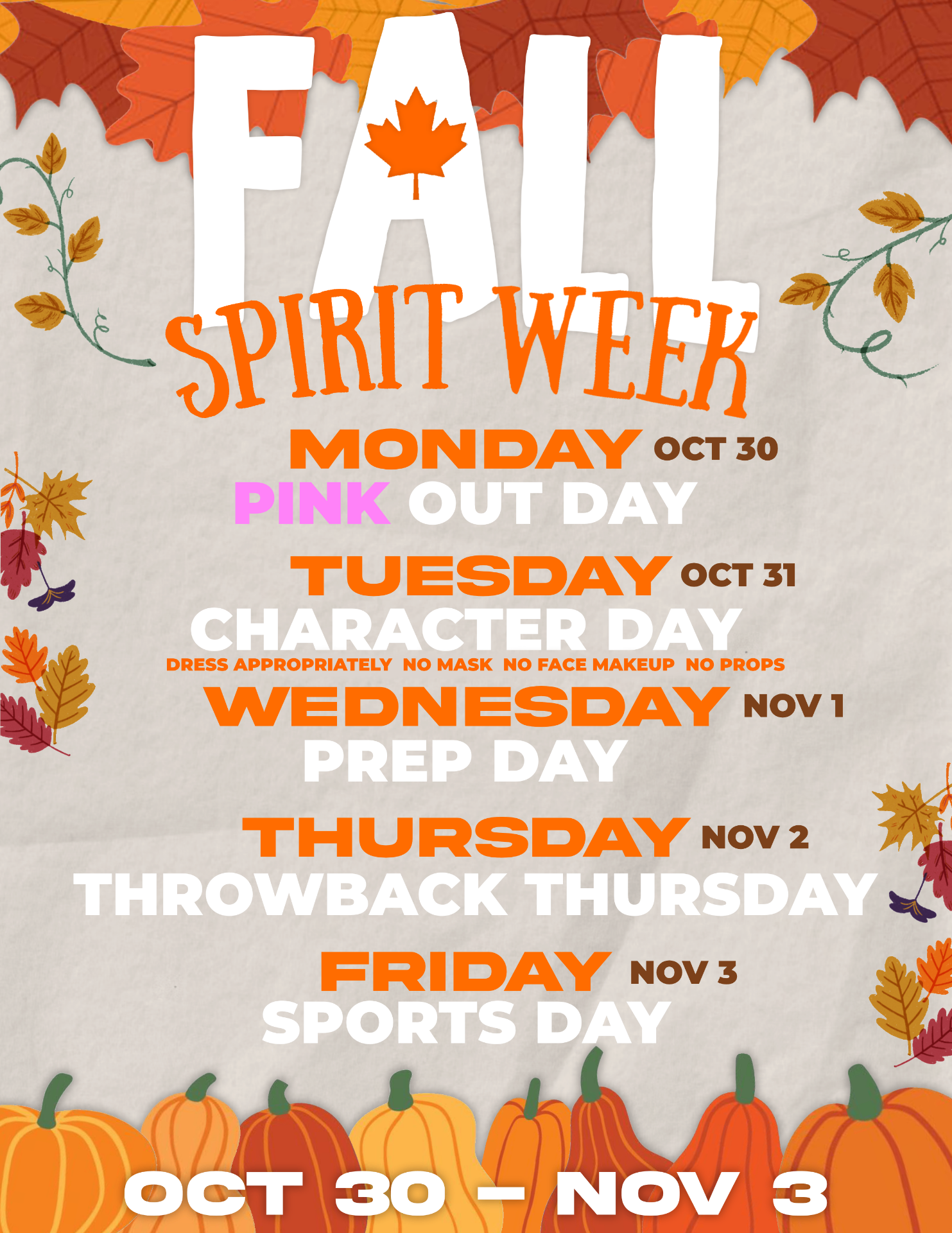 Fall Spirit Week